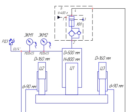 Гидросхема пресса ДА2238